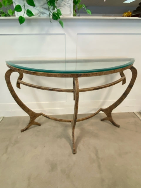 GLASS TOP DEMI TABLE