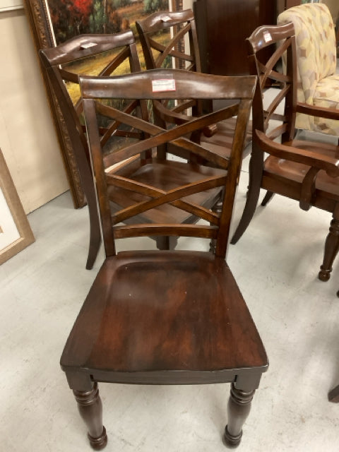 BROWN DARK WOOD CHAIR(S) ONLY