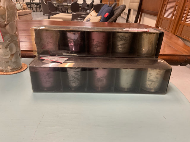BOX OF 5 VOTIVE CANDLE HOLDERS