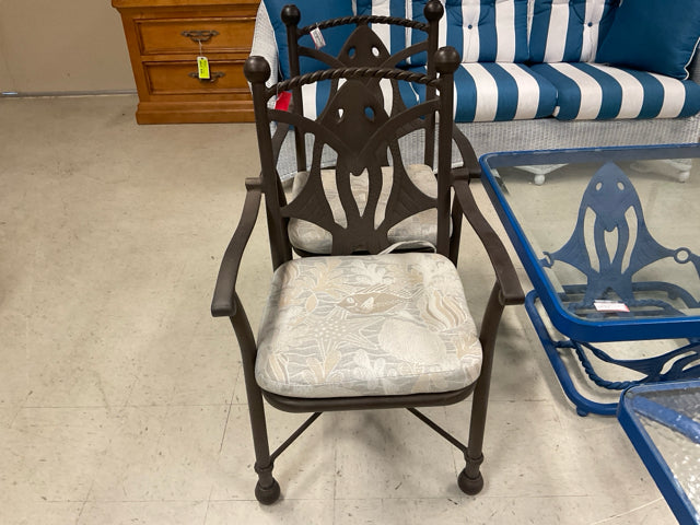 PATIO IRON ARMCHAIR WITH CUSHION