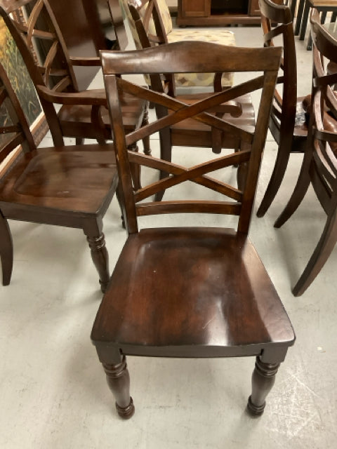 BROWN DARK WOOD CHAIR(S) ONLY