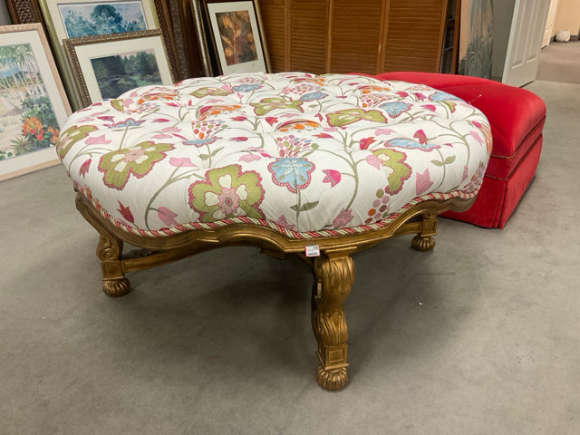 FLORAL OTTOMAN - ROUND 50X23
