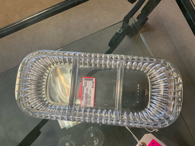 GLASS DIVIDED OVAL TRAY