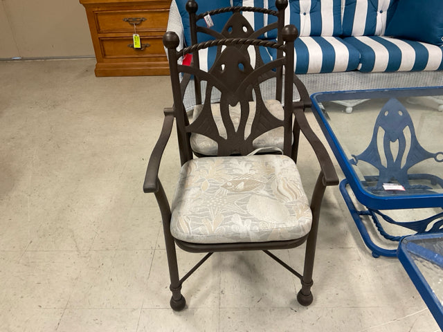 PATIO IRON ARMCHAIR WITH CUSHION