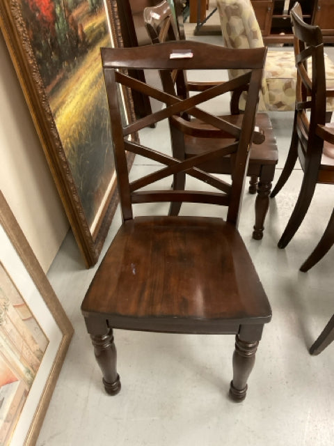 BROWN DARK WOOD CHAIR(S) ONLY