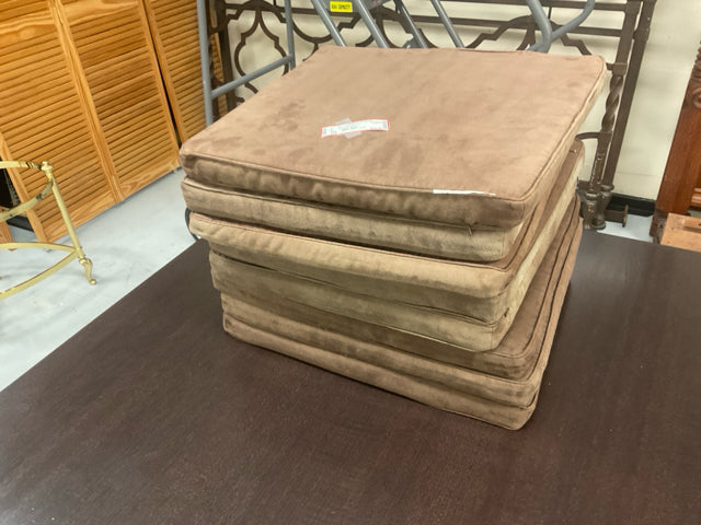 8 BROWN CHAIR CUSHIONS