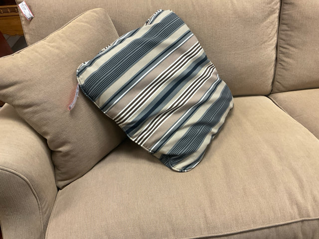 TAN AND GREY STRIPED PILLLOW 18X18