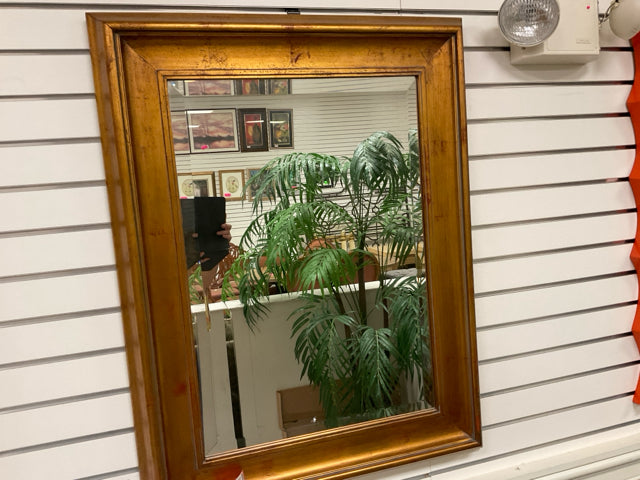 GOLD FRAMED MIRROR W/ BEVELED GLASS