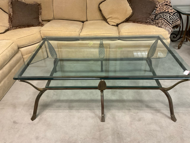 GLASS TOP COFFEE TABLE