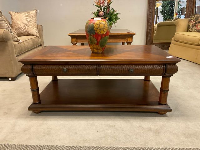 CINDY CRAWFORD RECTANGLE 2 DRAWER COFFEE TABLE 50X28X20
