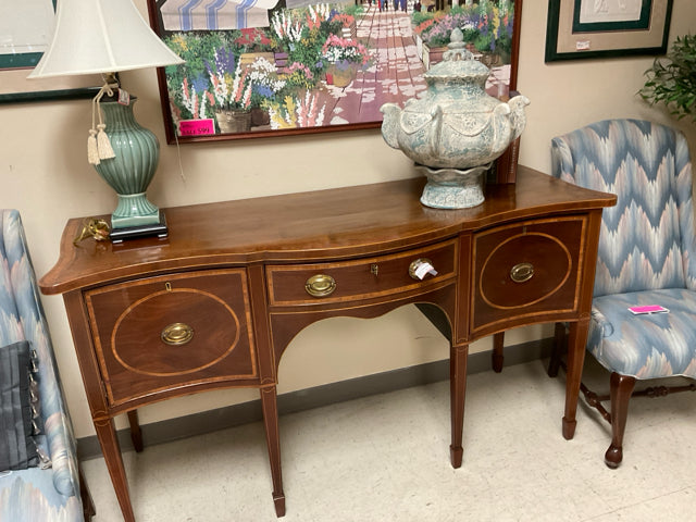 SHERIDAN STYLE SIDE BOARD WITH INLAID MAHOGANY 19TH CENTURY