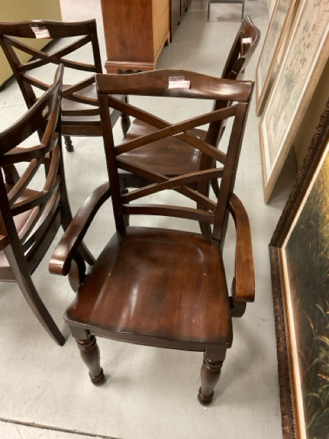 BROWN DARK WOOD CHAIR(S) ONLY
