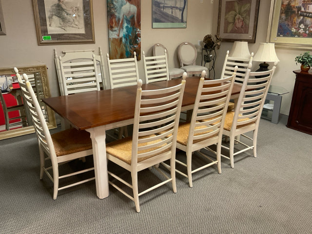 EDDIE BAUER TABLE & CHAIRS (8) SET
