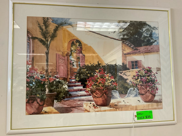 TROPICAL GARDEN SCENE ARTWORK