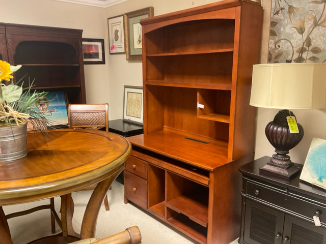 ETHAN ALLEN COMPUTER DESK WITH BOOKCASE