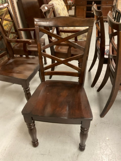 BROWN DARK WOOD CHAIR(S) ONLY