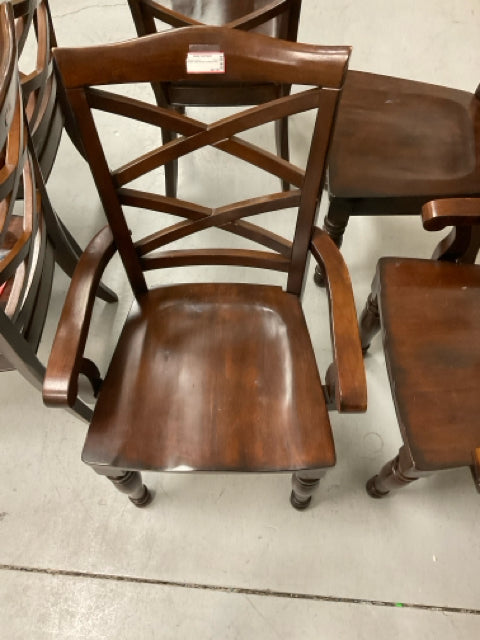 BROWN DARK WOOD CHAIR(S) ONLY