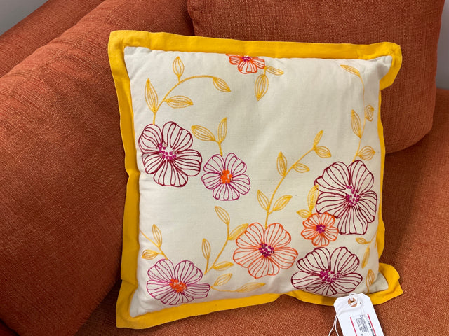 CONTEMPORARY COLORFUL FLOWER PILLOW