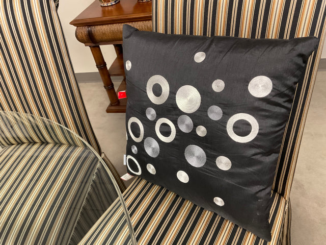 CONTEMPORARY BLACK/SILVER  DESIGN PILLOW